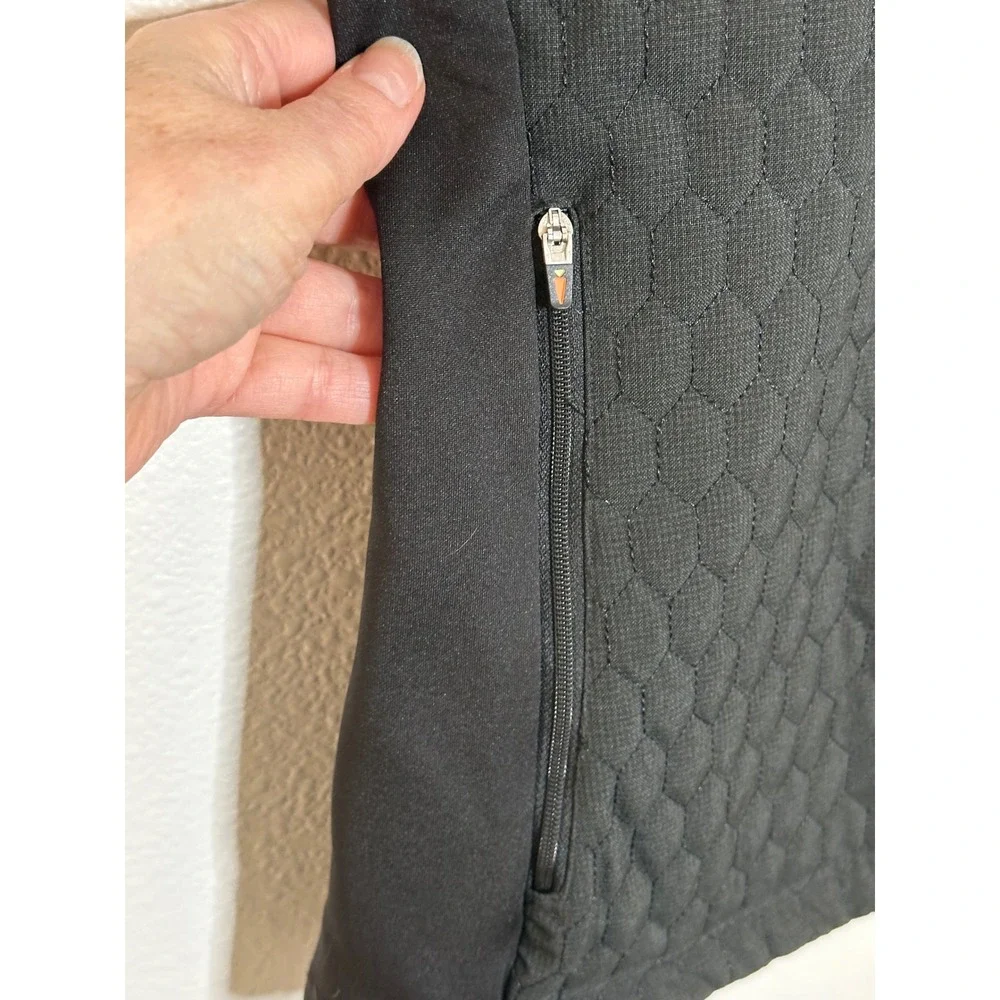 Kerrits Quilted Zip‎ Up Gilet Vest Size M Black Equestrian Riding Shawl Neck - Picture 5 of 9